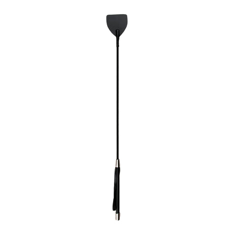 Wide Crop Whip in Black Leather for S and M Play Whips & Paddles