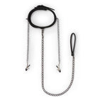 Collar With Nipple Chains Made From Faux Leather > Bondage Gear > Collars & Leashes