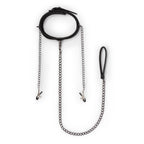 Collar With Nipple Chains Made From Faux Leather > Bondage Gear > Collars & Leashes