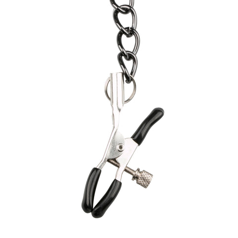 Collar With Nipple Chains Made From Faux Leather > Bondage Gear > Collars