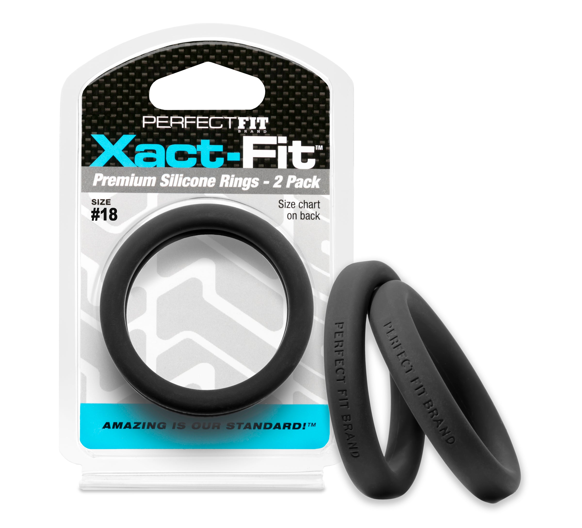 Xact-Fit Precision Fit Male Rings 2-Pack – Comfortable Stretch Cock Rings Black > Cock Ring > Sets