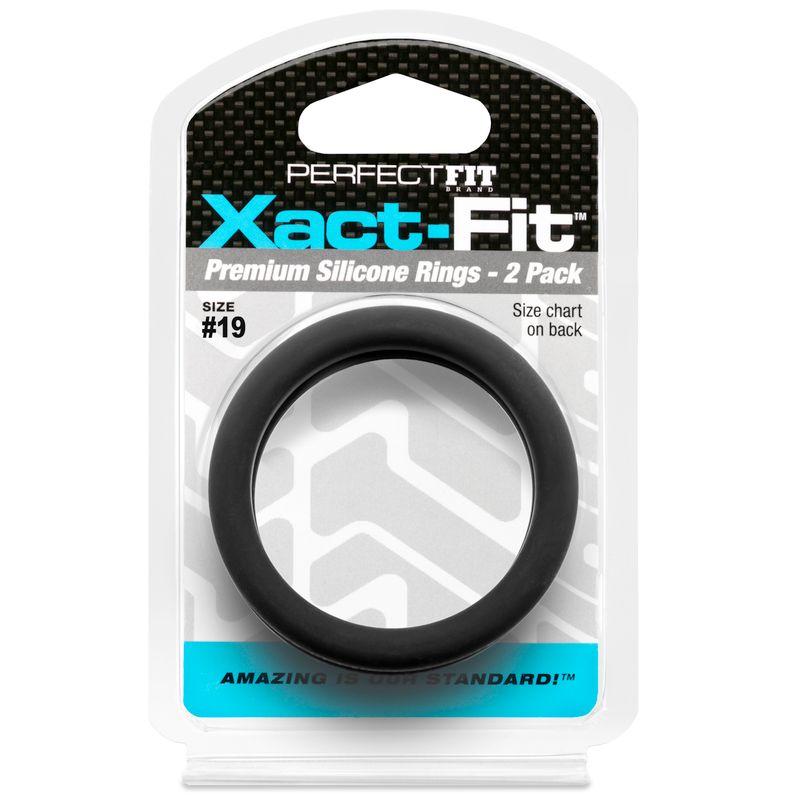 Xact-Fit Size 19 Cock Ring 2-Pack – Precise Fit Adult Toy COCK RING Set