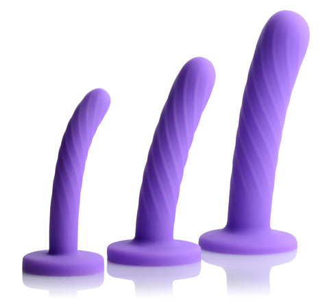 Tri Play 3 Piece Purple Silicone Dildo Set for Vibrant Intimate Adventures > Sex Toys > Dilators