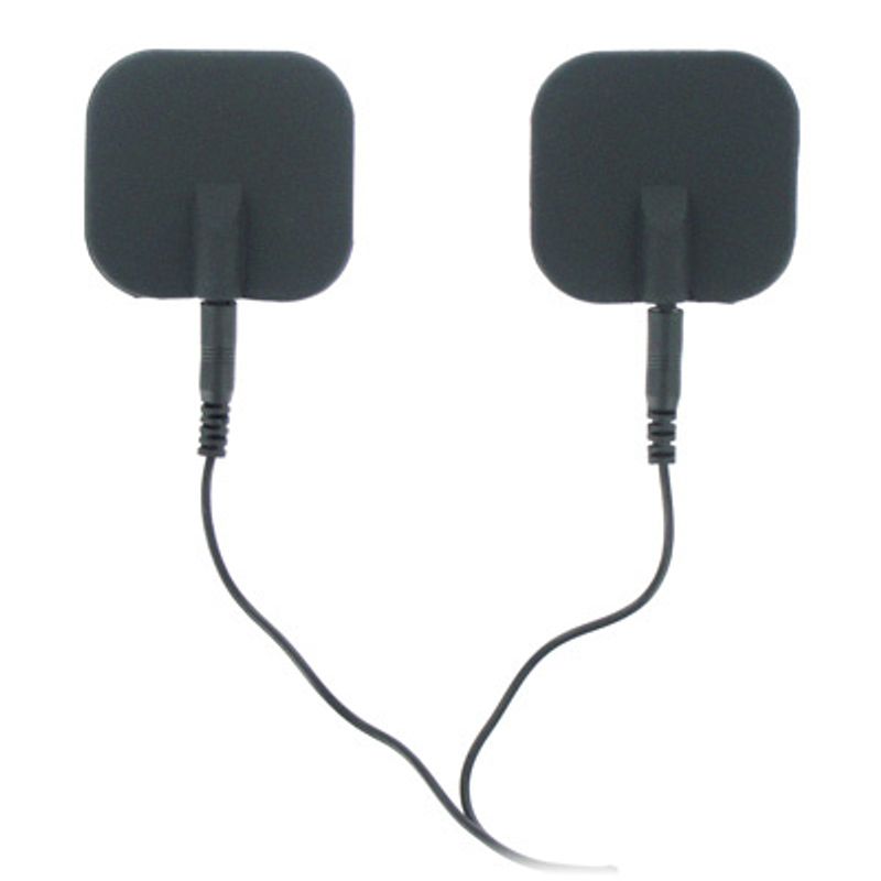 Zeus Deluxe Black Electro Pads Pack of Two Premium Silicone Intimacy Accessories E-STIM TOYS