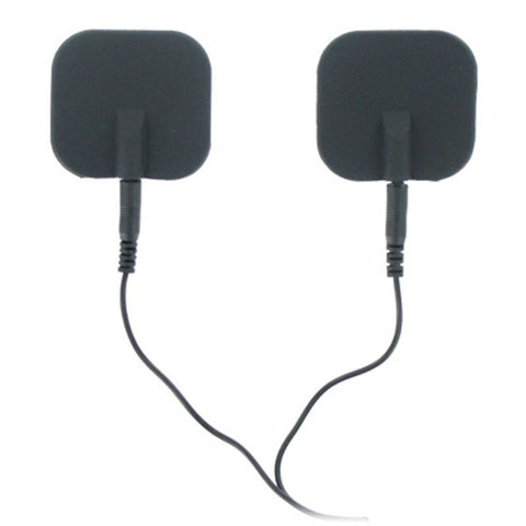 Zeus Deluxe Black Electro Pads Pack of Two Premium Silicone Intimacy Accessories E-STIM TOYS