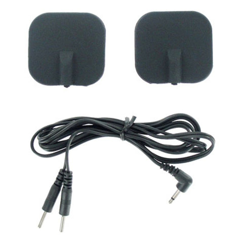 Zeus Deluxe Black Electro Pads Pack of Two Premium Silicone Intimacy Accessories E-STIM TOYS