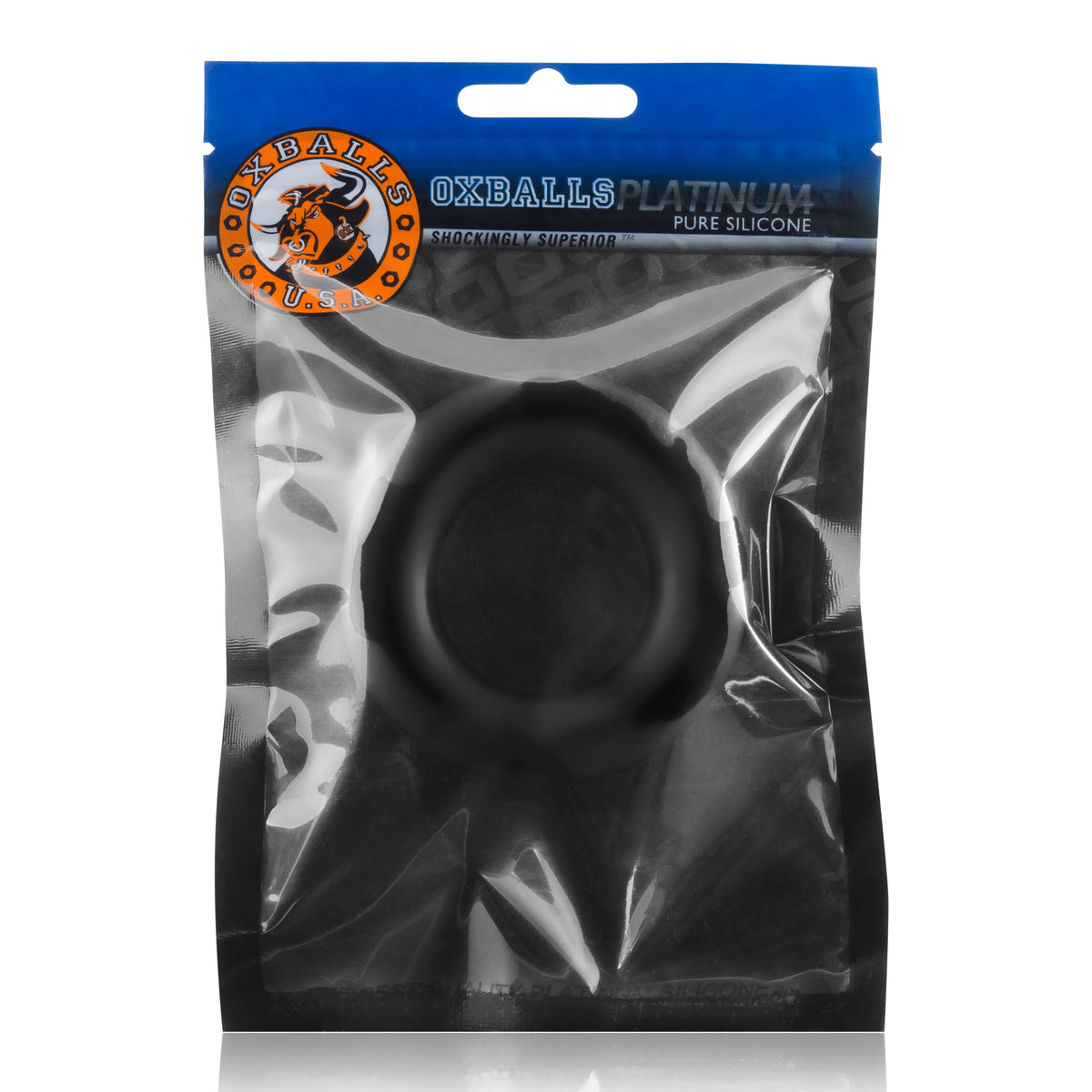 OxBalls Cock T Cockring 3.6 Centimeter Inner Diameter Black > Cock Ring > Single