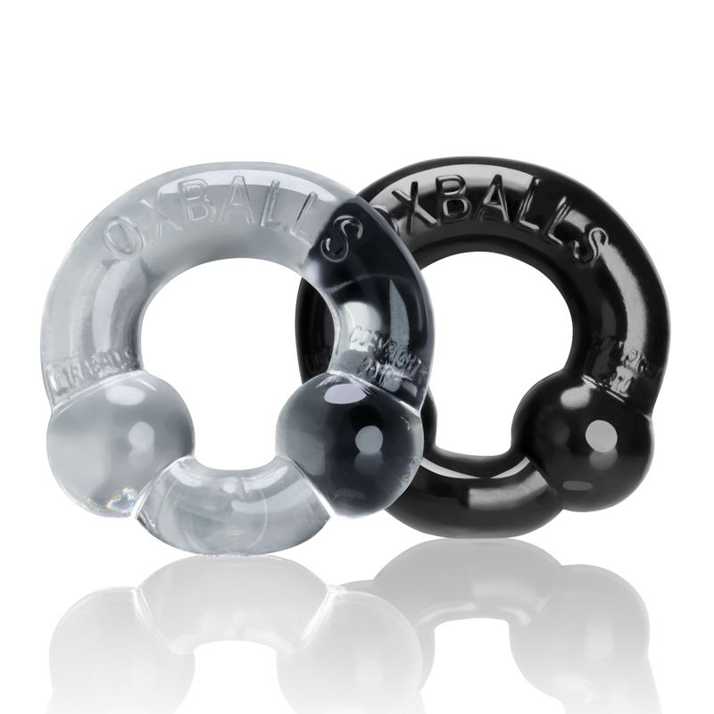 Ultraballs 2 Pack Cockring Black and Clear > Cock Ring > Sets