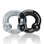 Ultraballs 2 Pack Cockring Black and Clear > Cock Ring > Sets