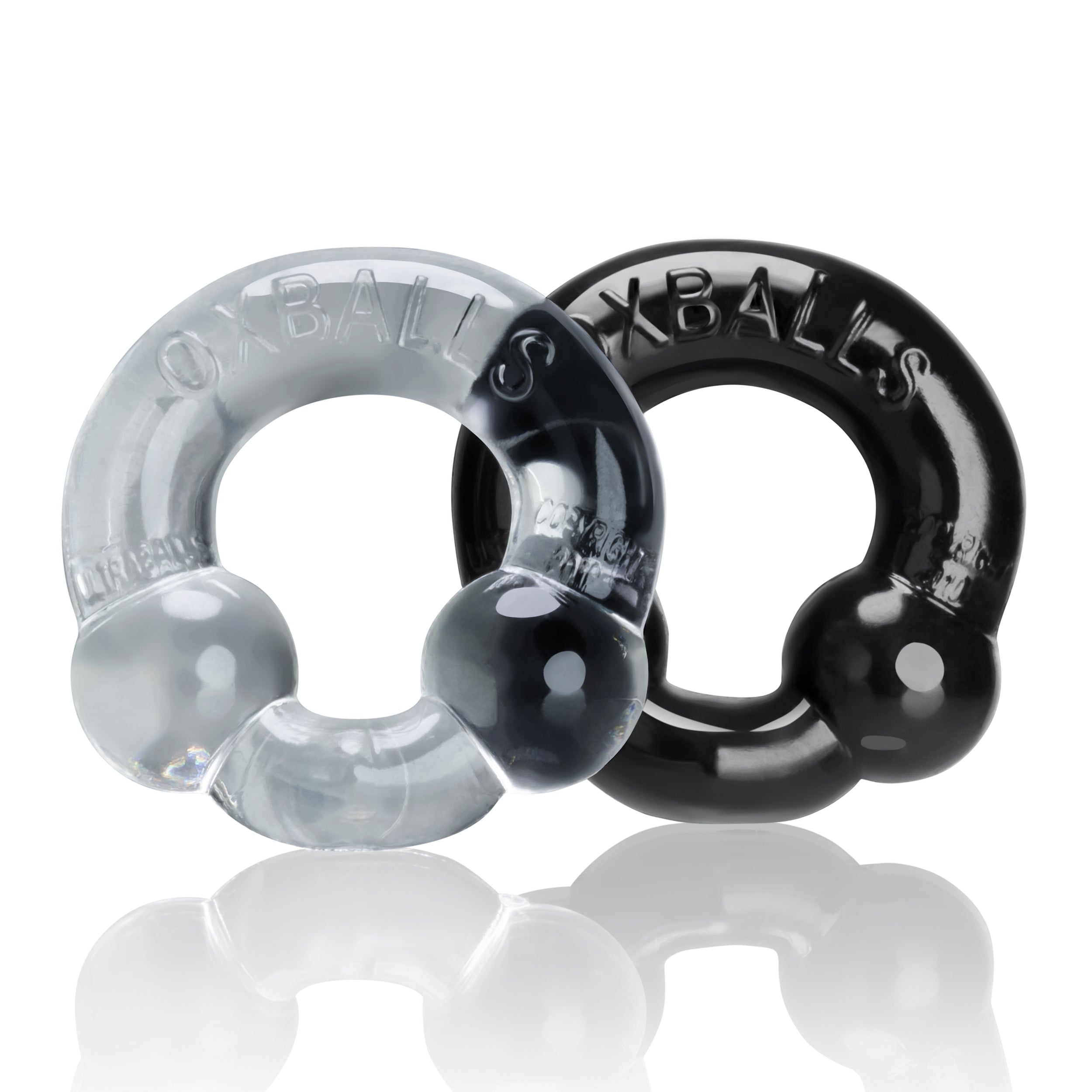 Ultraballs 2 Pack Cockring Black and Clear > Cock Ring > Sets