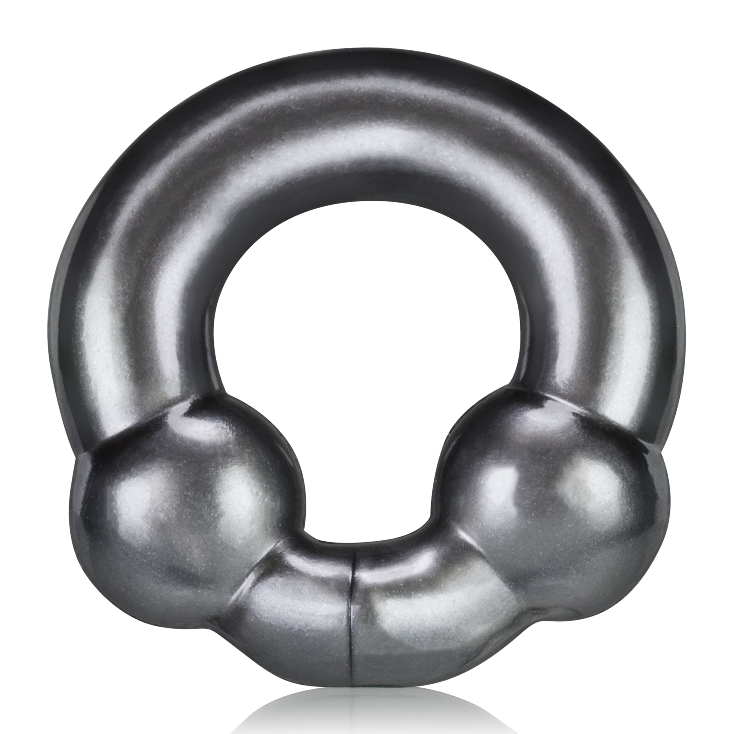 Ultraballs 2 Pack Cockring Steel and Red - 3" inner circumference Secondary image