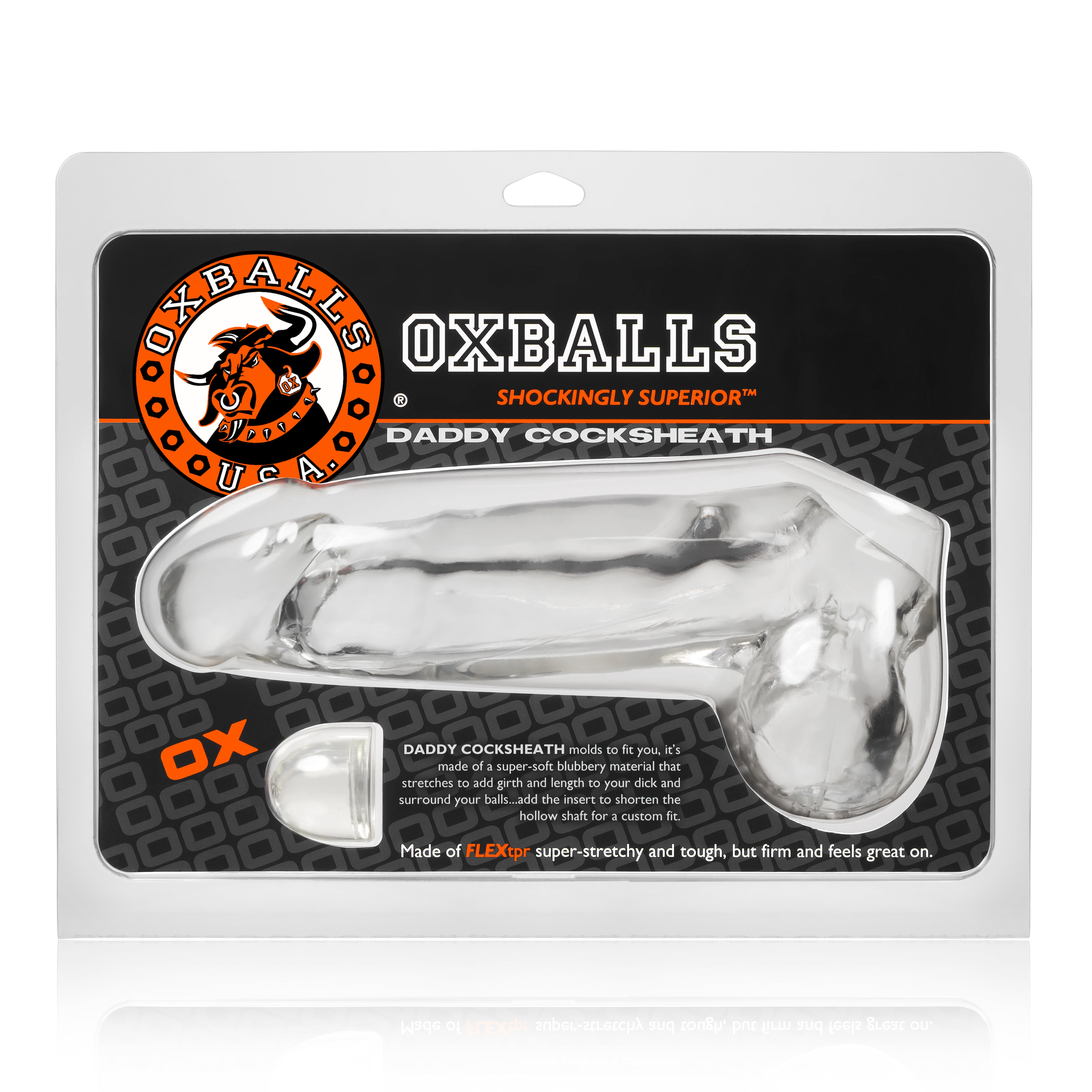 Daddy Cocksheath w Balls Clear 10 Inch Length SLEEVES
