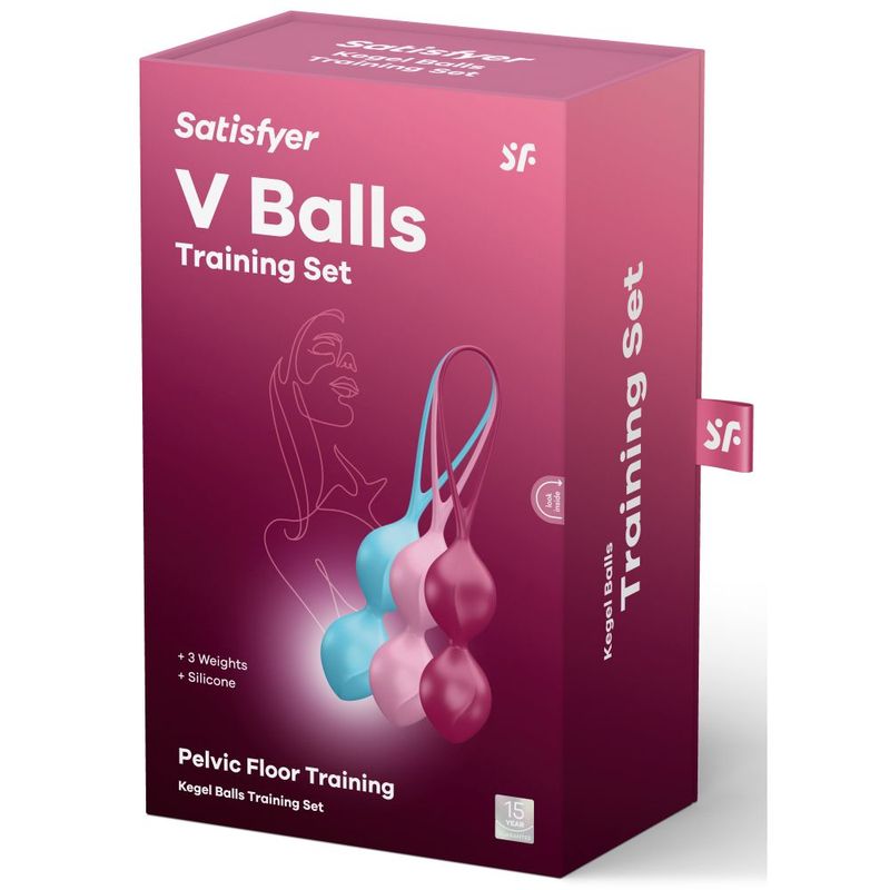 Satisfyer Set of 3 Weighted Double Kegel Training Balls – Silicone Kegel Balls > Sex Toys For Ladies > Kegel Exercise