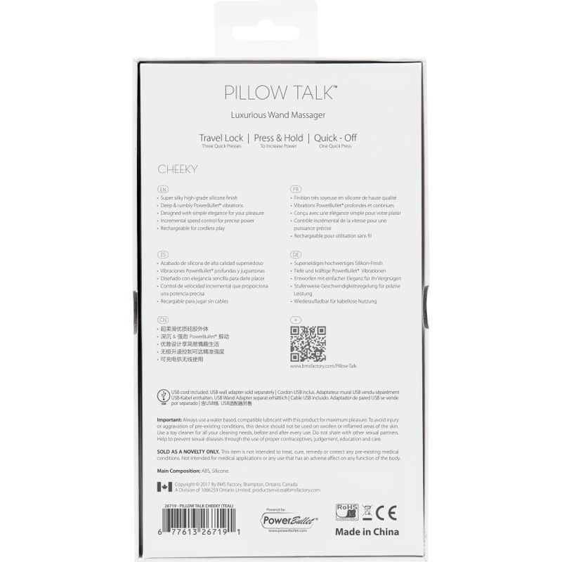 Pillow Talk Cheeky Wand – Luxury Wand Vibrator with Swarovski Crystal > Sex Toys > Massage Wands