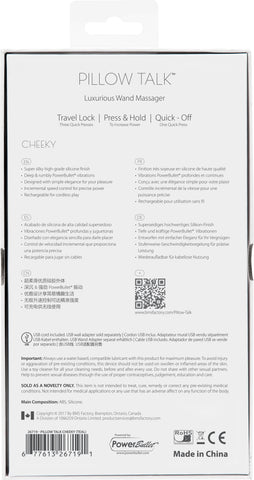 Pillow Talk Cheeky Teal Luxurious Self-Care Wand Electric Massager