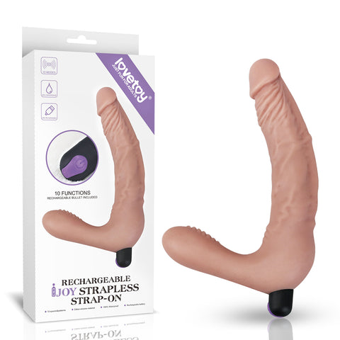 Ijoy Rechargeable Strapless Strap On for G-Spot Stimulation Vanilla > Realistic Dildos and Vibes > Strapless Strap Ons