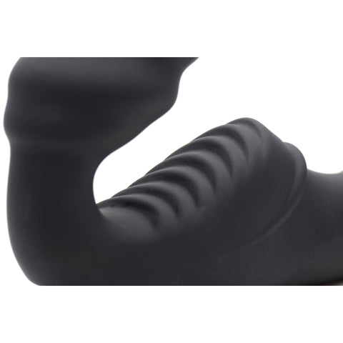 Slim Rider Ribbed Vibrating Silicone Strapless Strap On > Realistic Dildos and Vibes > Strapless Strap Ons