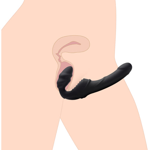 Slim Rider Ribbed Vibrating Silicone Strapless Strap On > Realistic Dildos and Vibes > Strapless Strap Ons