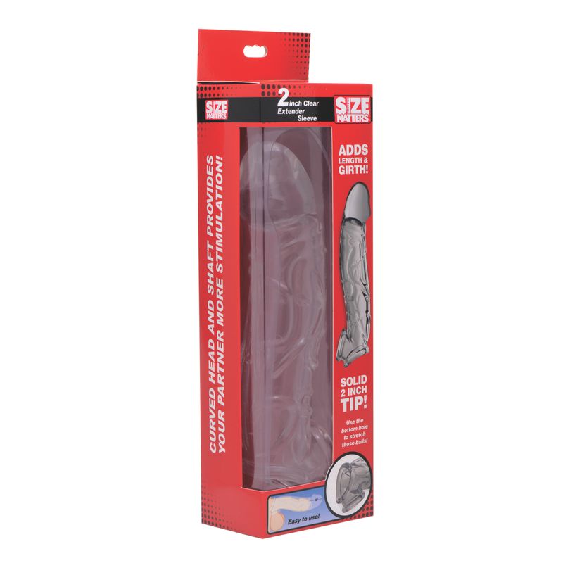 Size Matters 2 Inch Clear Penis Extender Sleeve > Sex Toys For Men > Penis Sleeves