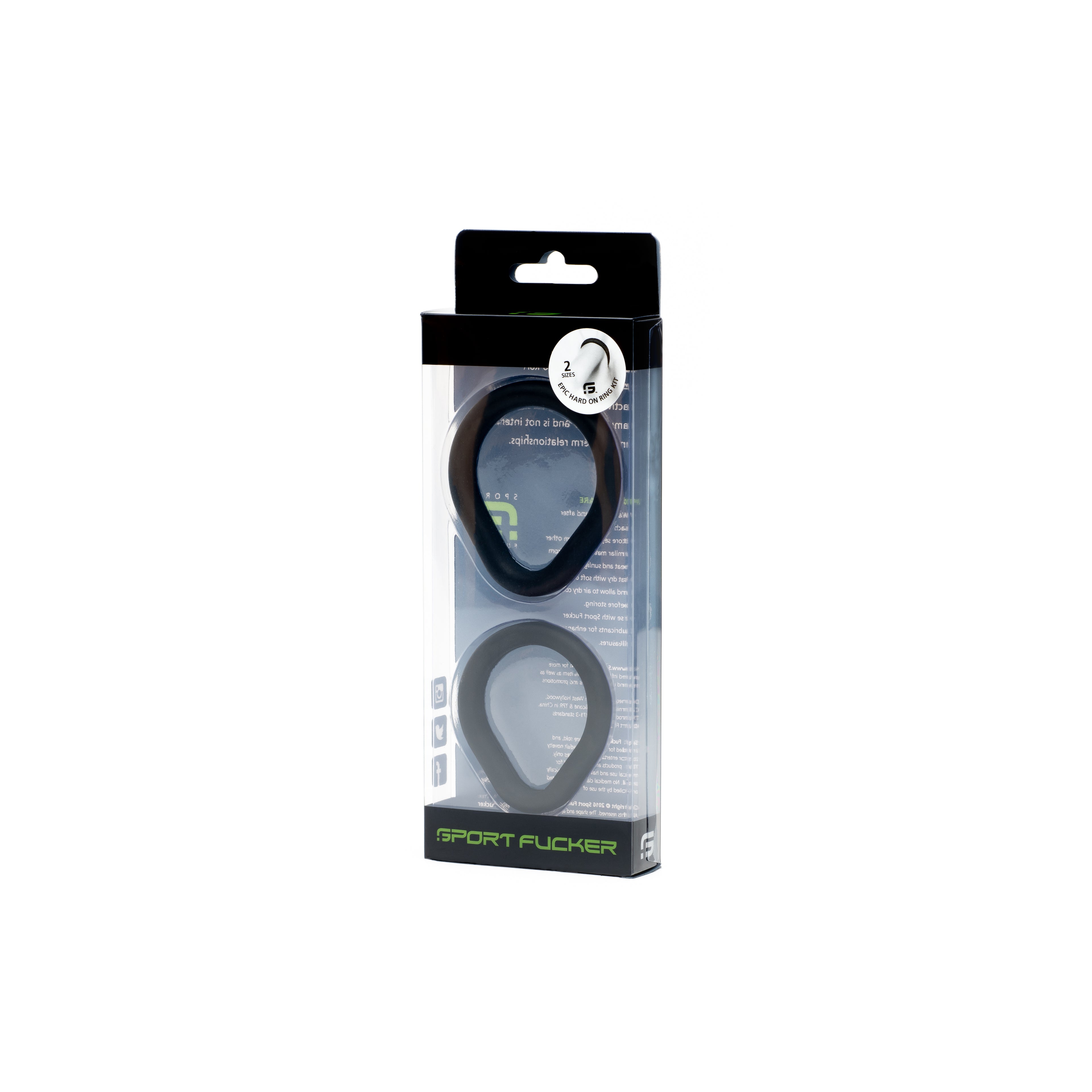 Epic Hard On Silicone Ring Kit 2 Pack Black > Cock Ring > Sets