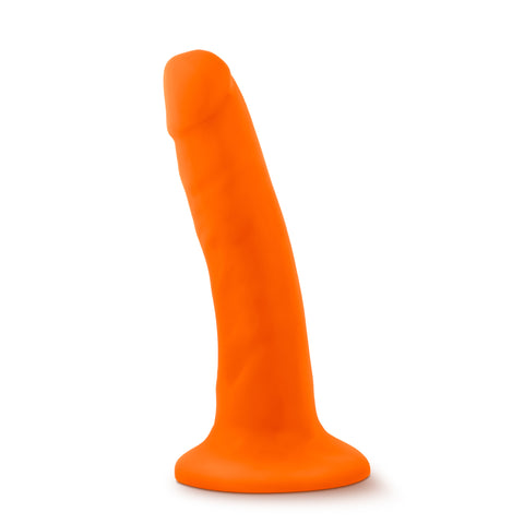 Neo Dual Density Cock 6 Inch Neon Orange Vibrator DONGS