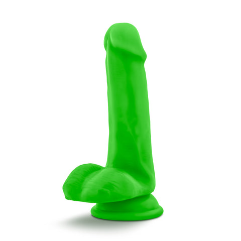 Neo Dual Density Cock With Balls 6 Inch Neon Green Adult Sex Toy