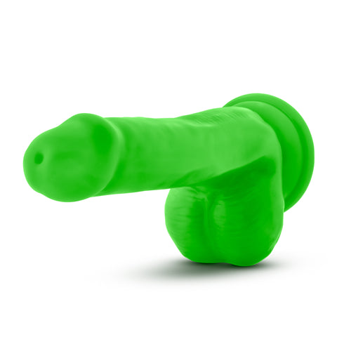 Neo Dual Density Cock With Balls 6 Inch Neon Green Adult Sex Toy