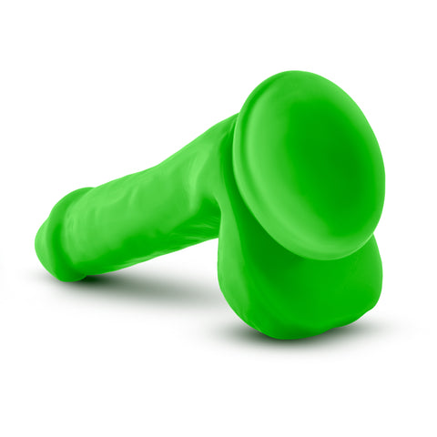 Neo Dual Density Cock With Balls 6 Inch Neon Green Adult Sex Toy