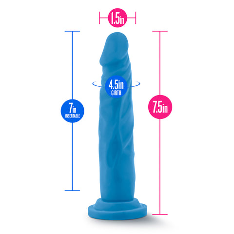 Neo Dual Density Cock 7.5 Inch Neon Blue Dildo DONGS