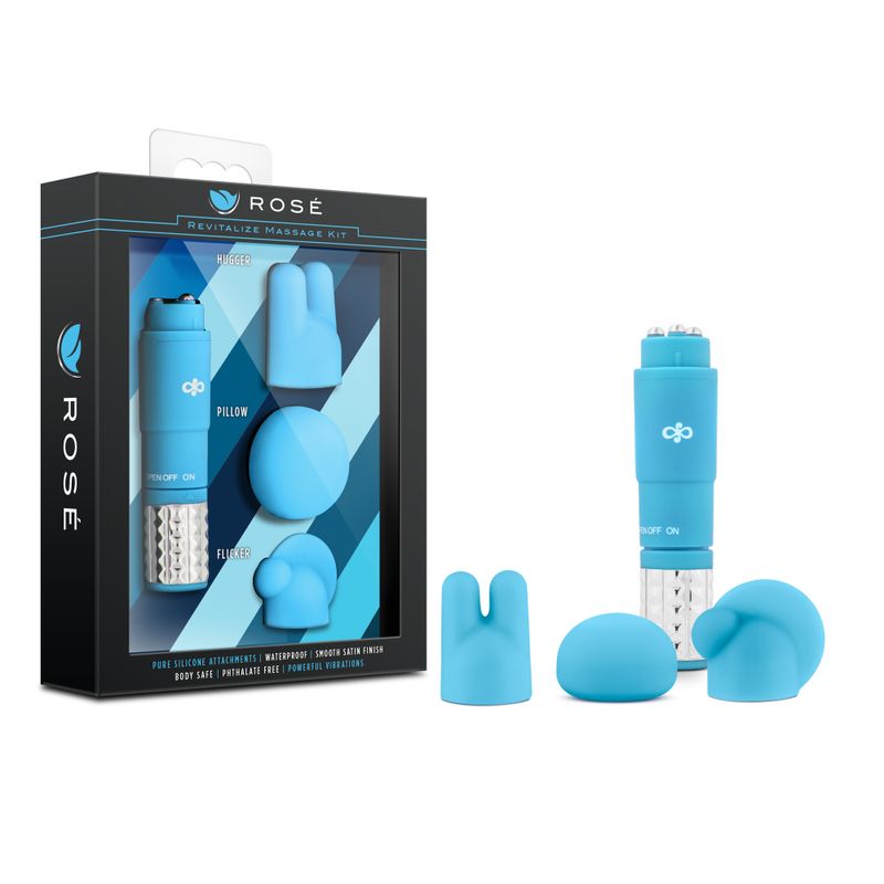 Rose Revitalize Massage Kit – Relaxation and Tension Relief Kit Blue > Vibrators > Mini Vibrators Main image