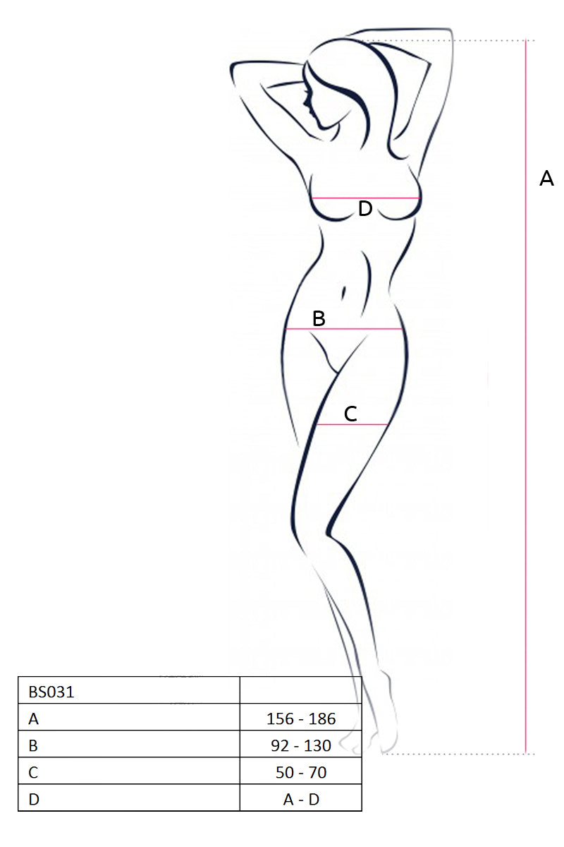 Bodysuit Open Cup White BS031 Bodystocking