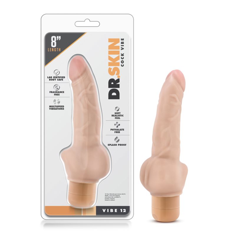 Dr Skin Cock Vibe 12 Inch Vibrating Cock Beige > Vibrators > Realistic Vibrators