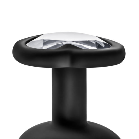 Luxe Bling Plugs Training Kit Black With Clear Gems - 3 Sizes Butt Plugs