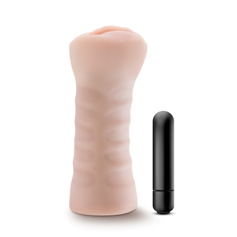 M for Men Ashley Vanilla Soft Vibrating Masturbator Strokers - Auto