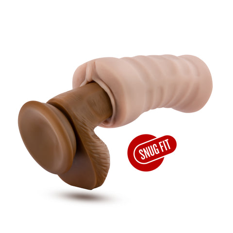 M for Men Ashley Vanilla Soft Vibrating Masturbator Strokers - Auto