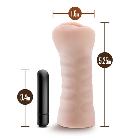 M for Men Ashley Vanilla Soft Vibrating Masturbator Strokers - Auto