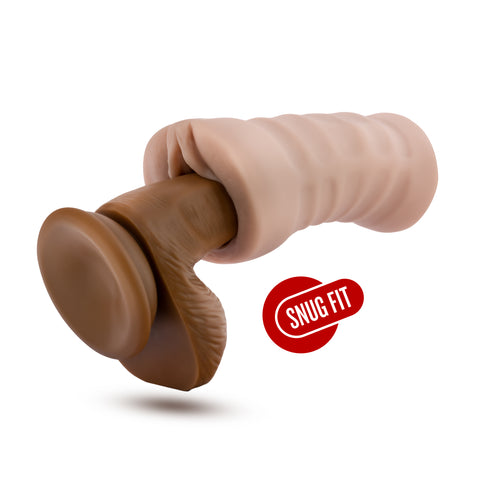 M For Men Rain Vanilla Realistic Vibrating Sleeve Toy Strokers - Manual