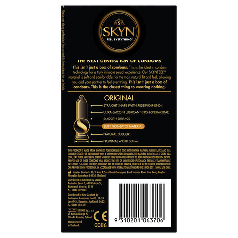 Skyn Original Condoms 20 Pack Non Latex Adult Sex Toy Condoms