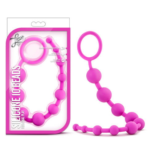 Luxe Silicone 10 Beads Pink 12.5 Inch Anal Toy > Anal Range > Anal Beads