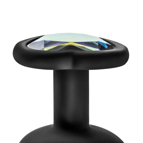 Luxe Bling Plugs Training Kit Black With Rainbow Gems 3 Sizes > Anal Range > Butt Plug Kits