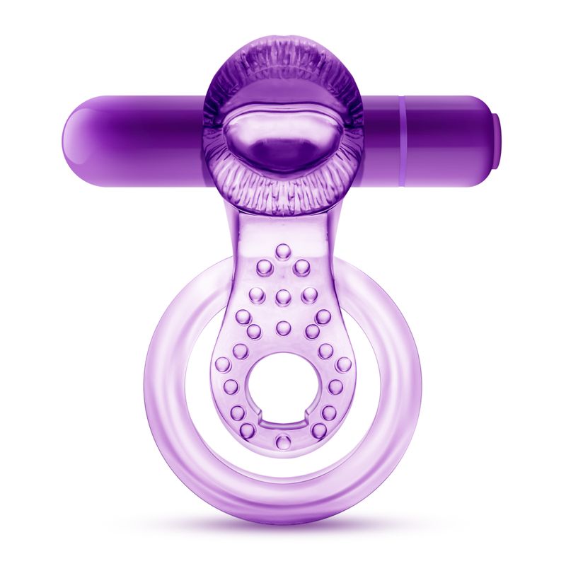 Vibrating Double Strap Cockring in Purple for Intimate Play Cock Rings Vibrating