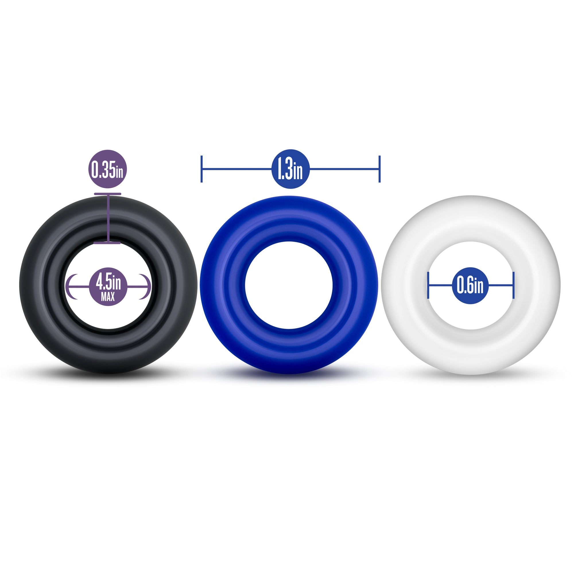 Stay Hard Donut Rings - 3 Pack > Cock Ring > Sets