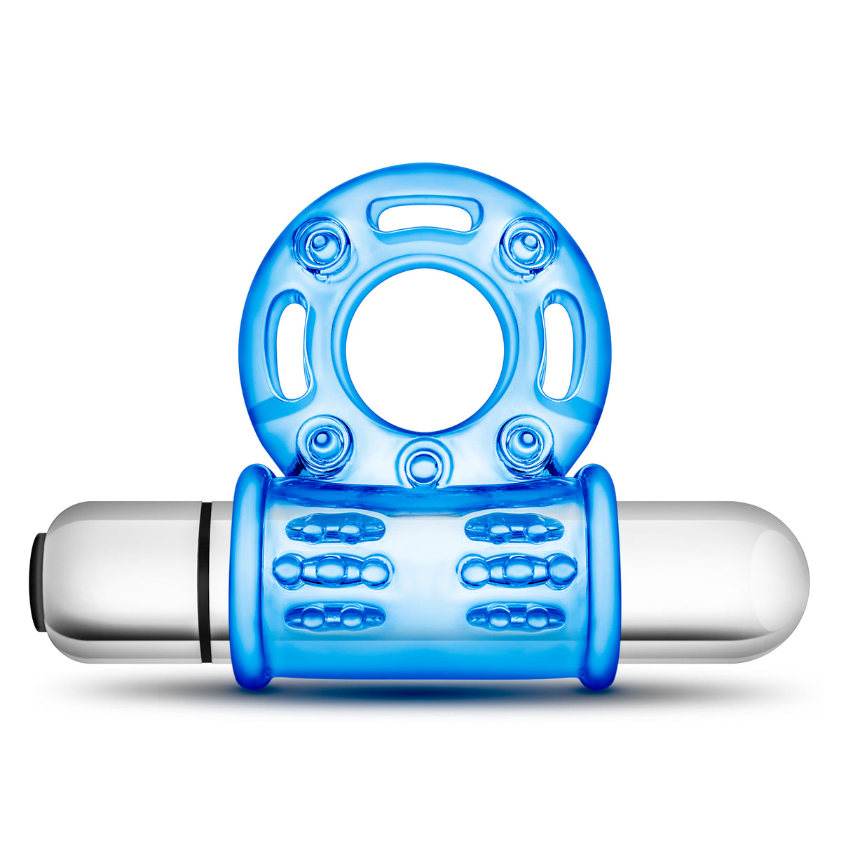 Stay Hard Vibrating Bull Ring (Blue) – 10 Function Vibrating Cock Ring > Cock Ring > Vibrating