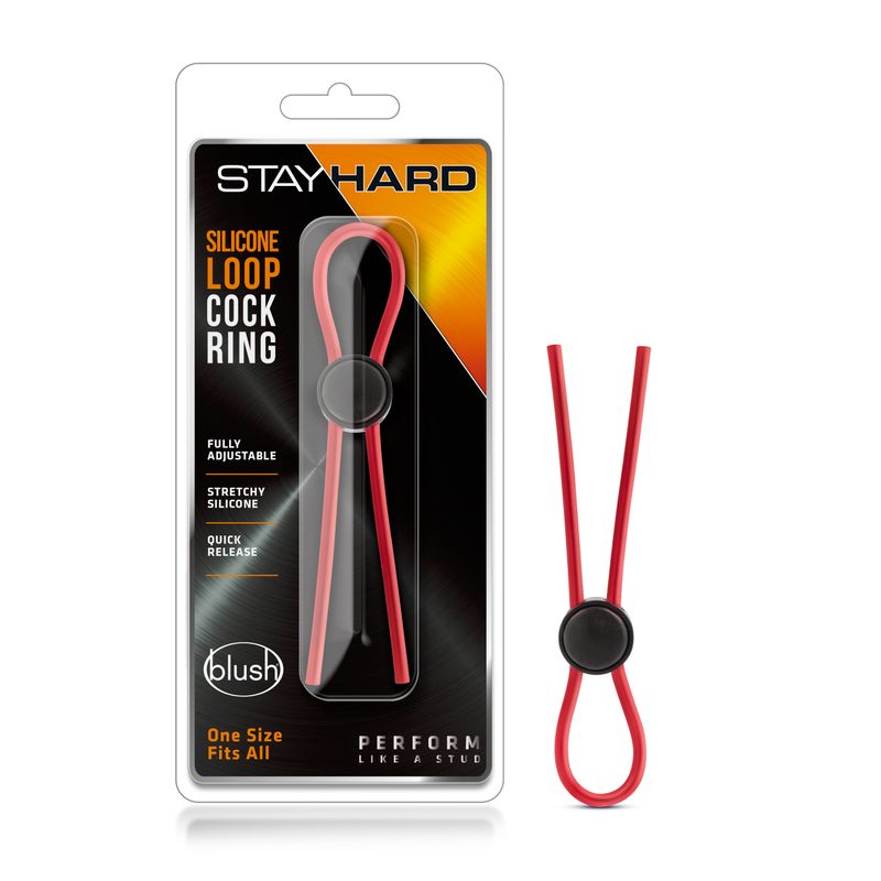 Stay Hard Silicone Loop Cock Ring in Red > Cock Ring > Adjustable