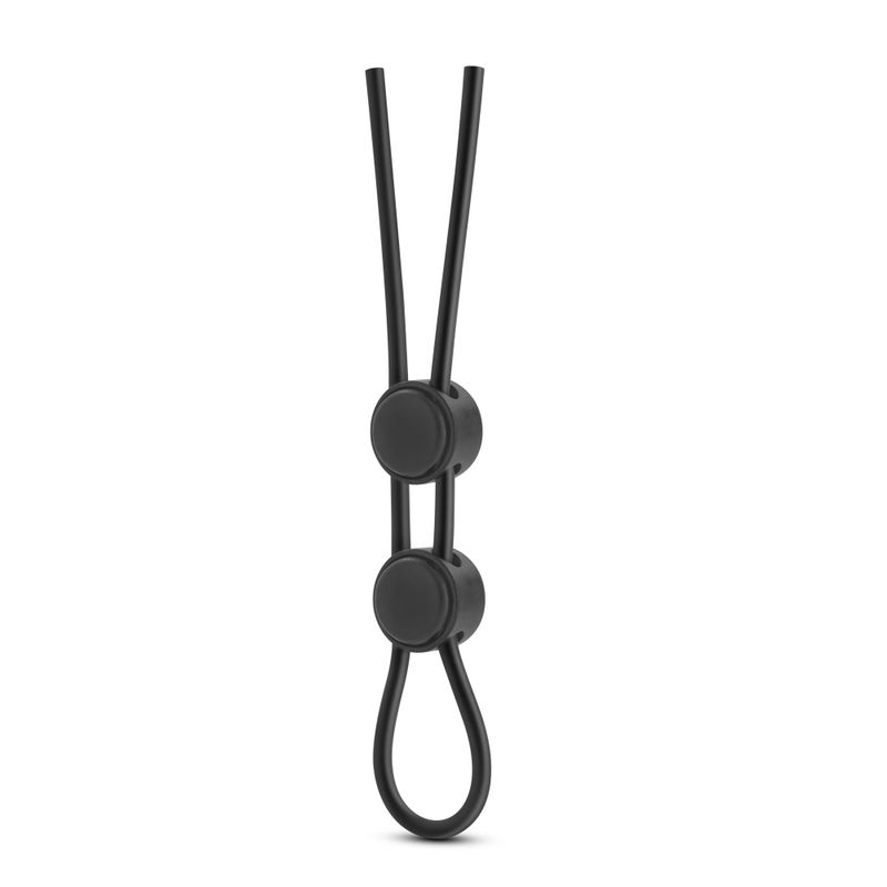 Stay Hard Silicone Double Loop Cock Ring in Black > Cock Ring > Adjustable