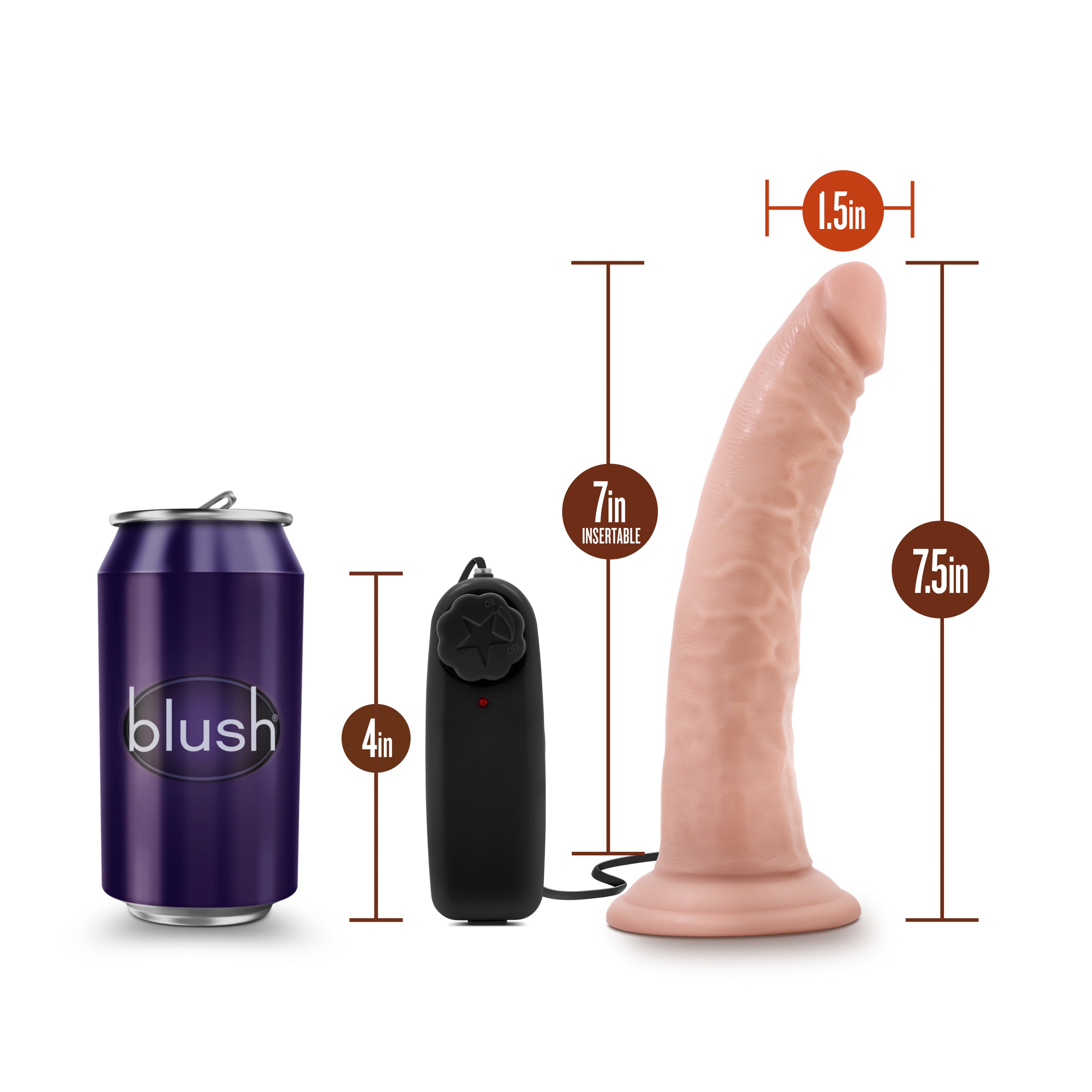 Dr Dave 7 Inch Realistic Vibrating Dildo with Suction Cup > Vibrators > Realistic Vibrators