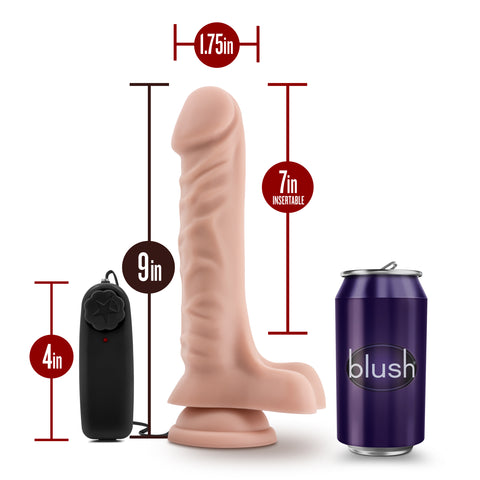 Dr Skin Dr James 9 Inch Vibrating Cock with Suction Cup Vanilla DONGS Vibrating