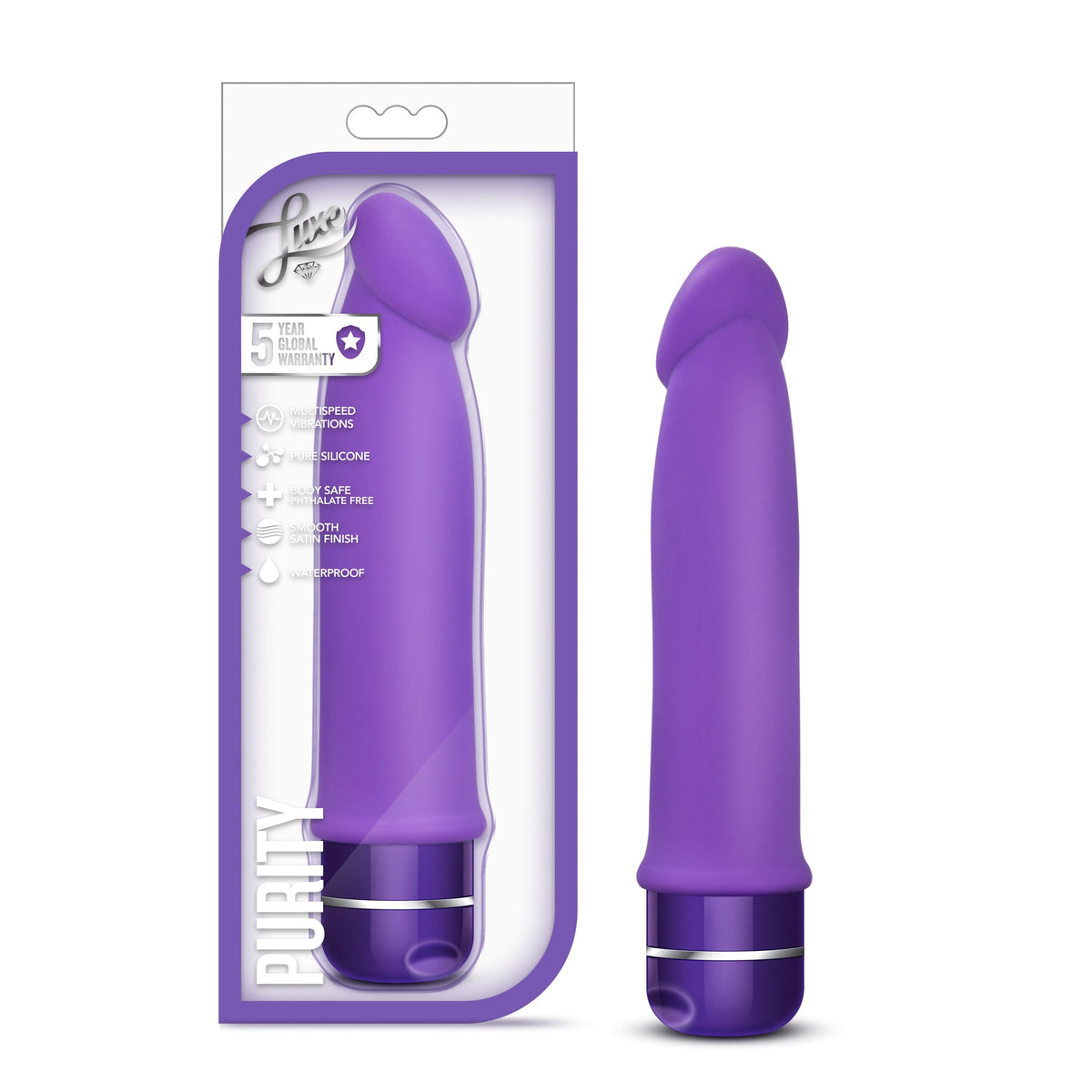 Luxe Purity 7.5 Inch Vibrator Purple