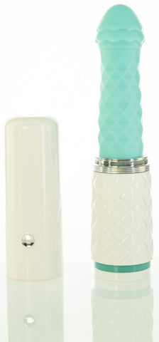 Pillow Talk Feisty Teal Thrusting Vibrator with Silicone Teal DONGS Thrusting