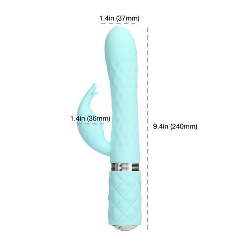 Pillow Talk Lively Teal Rabbit Vibrator VIBRATORS-RABBIT